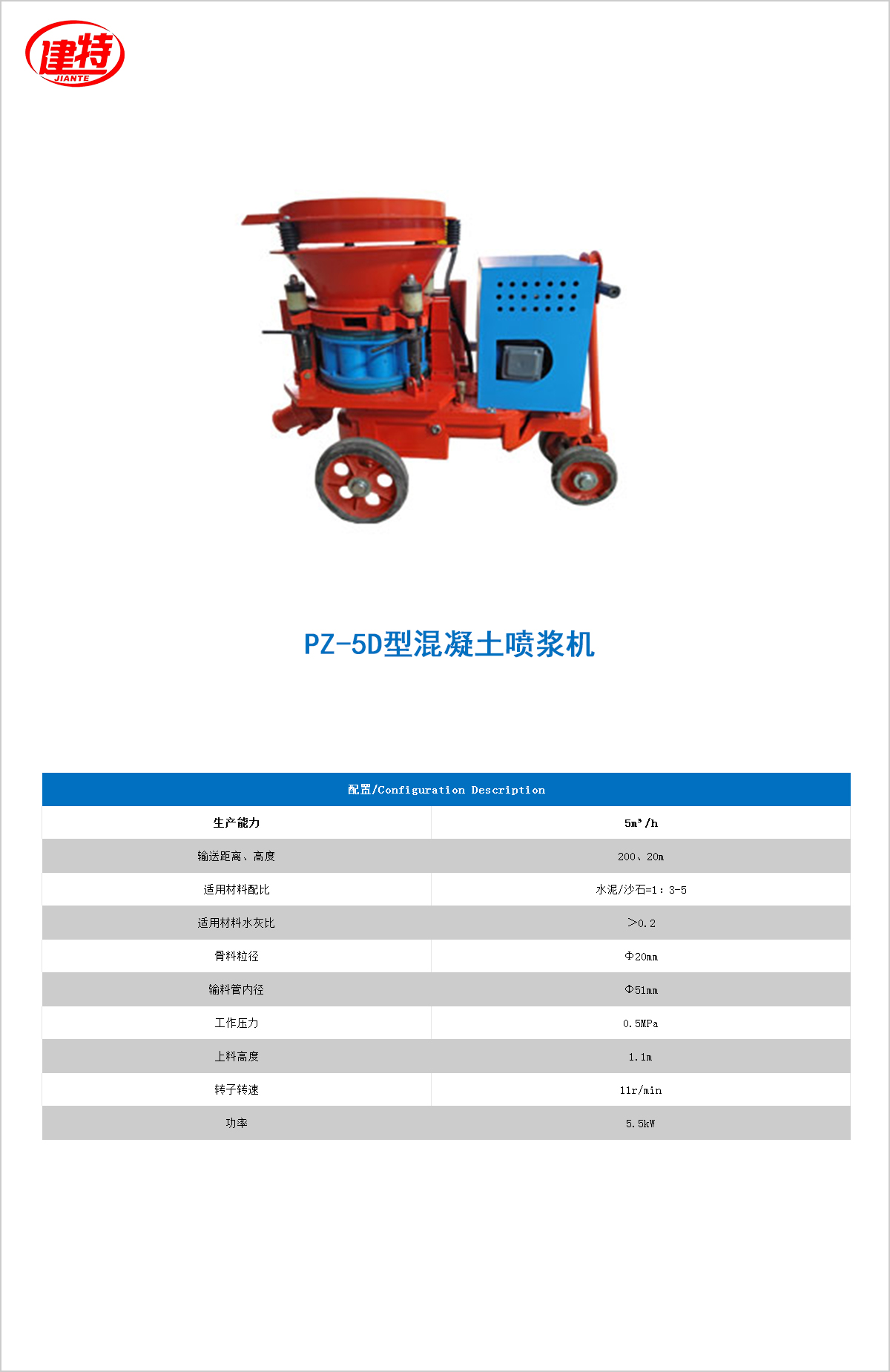 03-PZ-5D型混凝土喷浆机